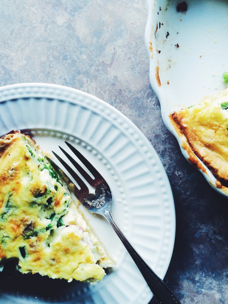 Spring Asparagus Pancetta Quiche