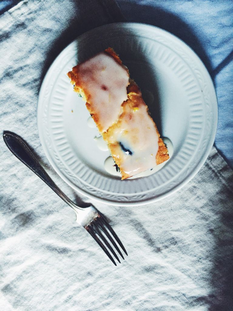 Blueberry Cake Donut Bars + Iced Coffee Vanilla Bean Syrup