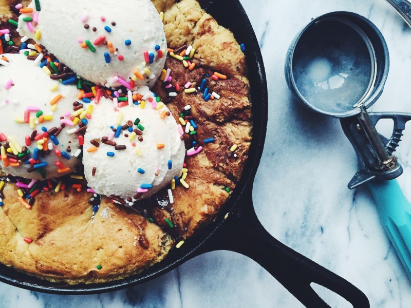 Salted Chocolate Chunk Skillet Cookie