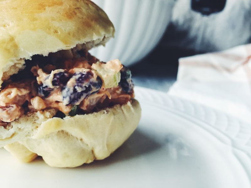 Blogsgiving + Leftover Turkey Salad Sandwich