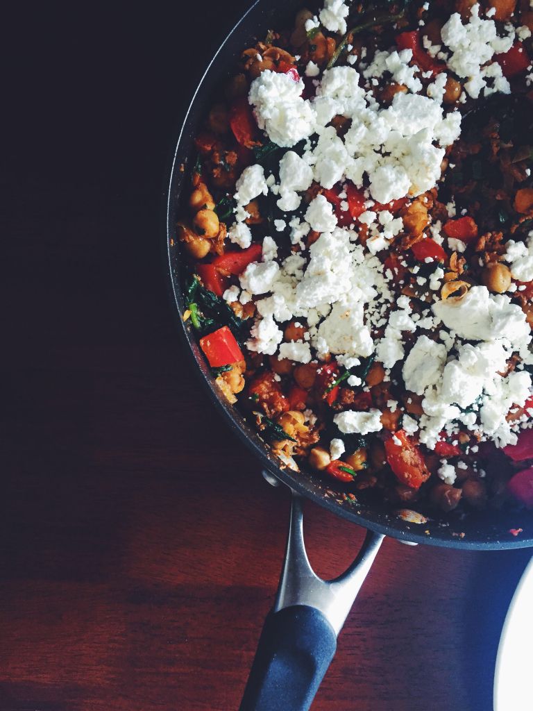 One-Pan Dinner: Chorizo, chickpea, and Red Pepper, Oh My!