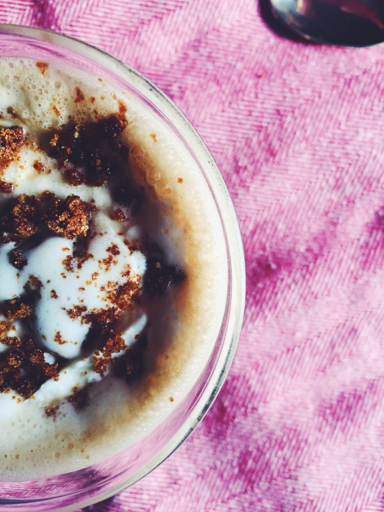 Holiday Irish Coffee with Gingersnap Crumbs