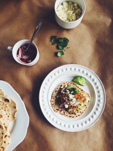 Homemade Flour Tortillas + Shrimp and Pea Tacos