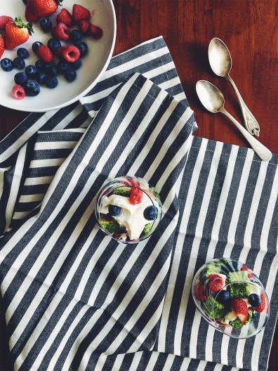 Herby Green Cake and Berry Parfait