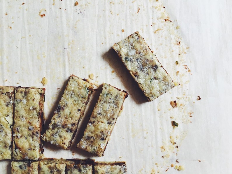 Olive Oil, Basil, and Chocolate Shortbread