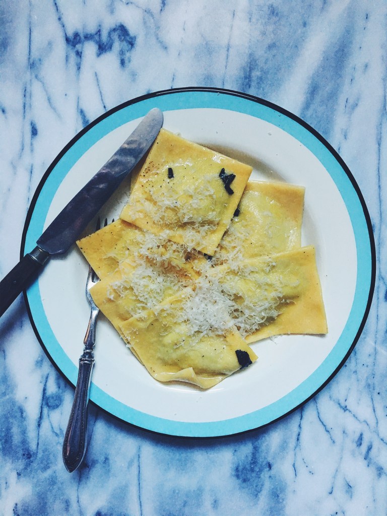 Pear and Blue Cheese Ravioloni with Sage and Butter