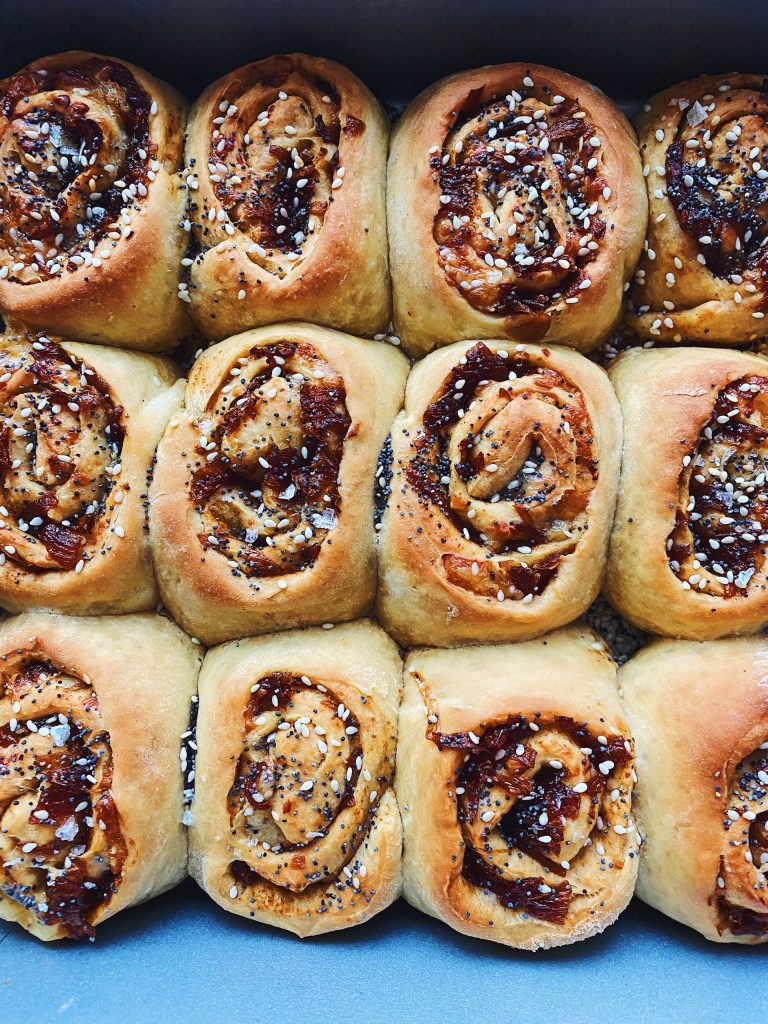45-Minute Perfect Caramelized Onions + Quick Onion Gouda Rolls