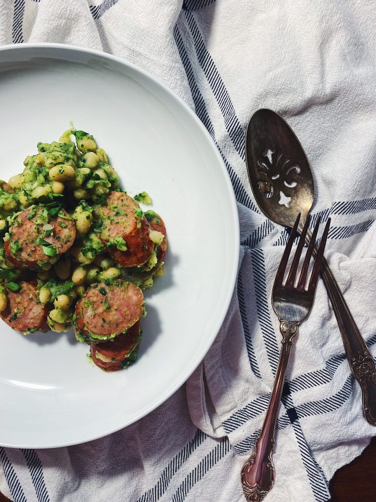 A Pot of White Beans, Sausage, and Broccoli Rabe + Cooking with Dry Beans