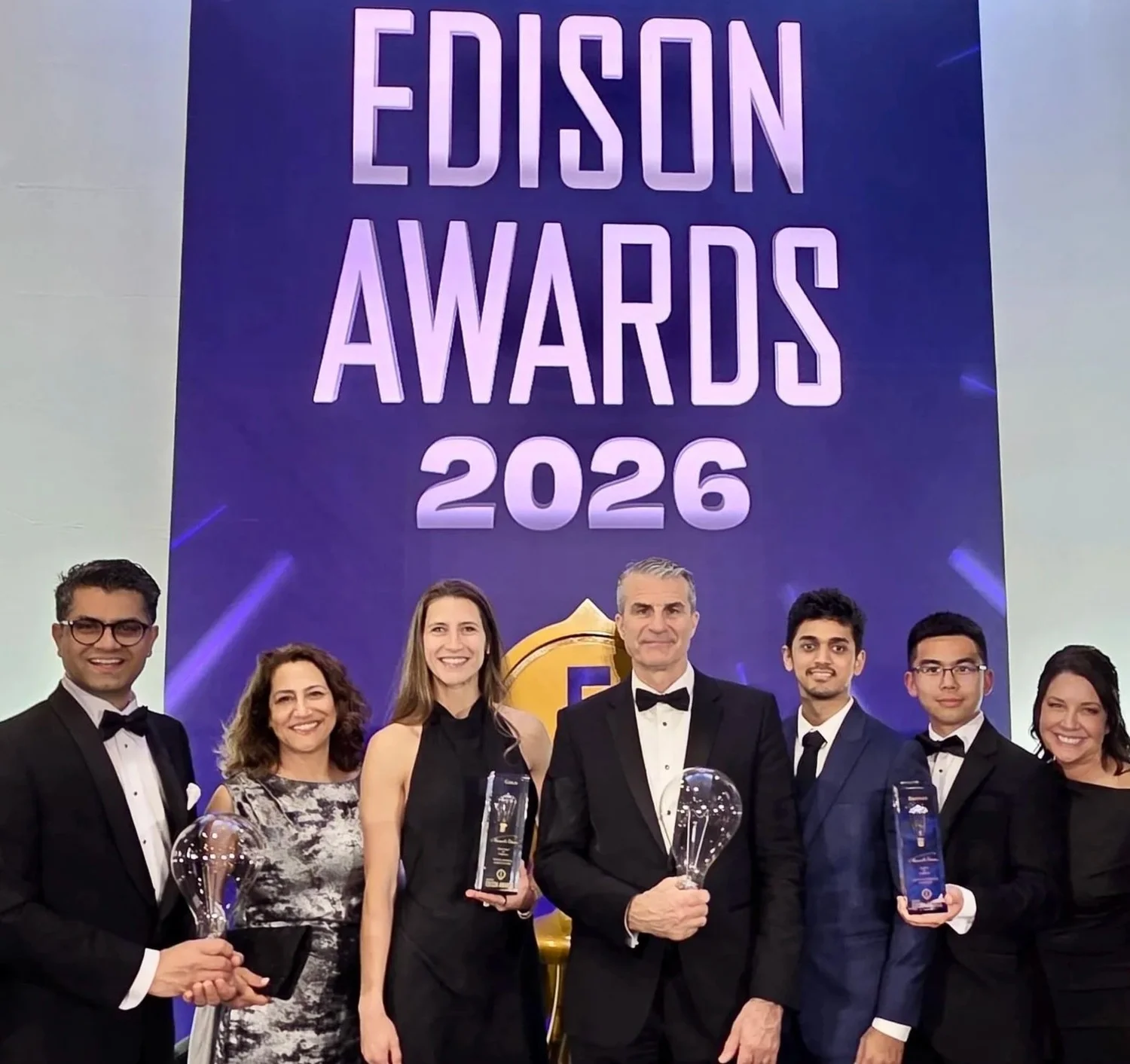 Kelsey Tenney with the Voyage Foods team at the Edison Awards 2026